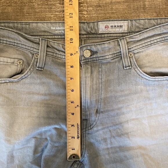 AG Adriano Goldschmied Graduate Tailored Leg Jean Light Gray Wash Size 34 - Picture 10 of 12